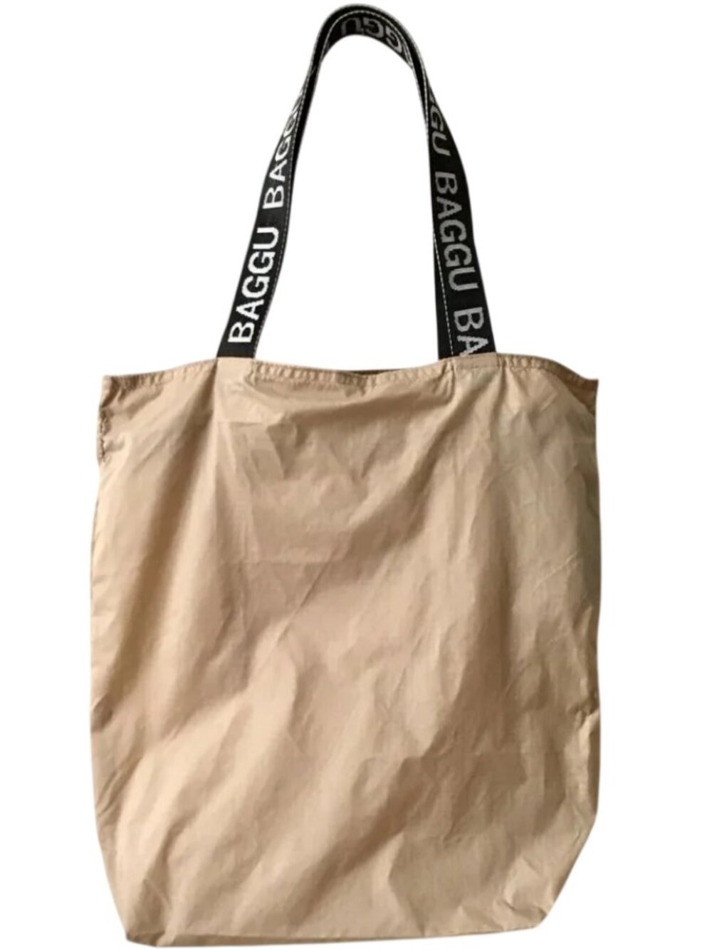 RARE - BAGGU Nylon Ripstop Tote with Discontinued Black and White OG Strap